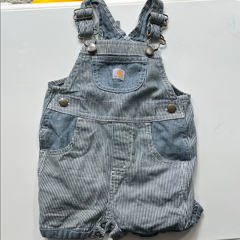 Carhartt Blue Denim Overalls Adjustable Straps
